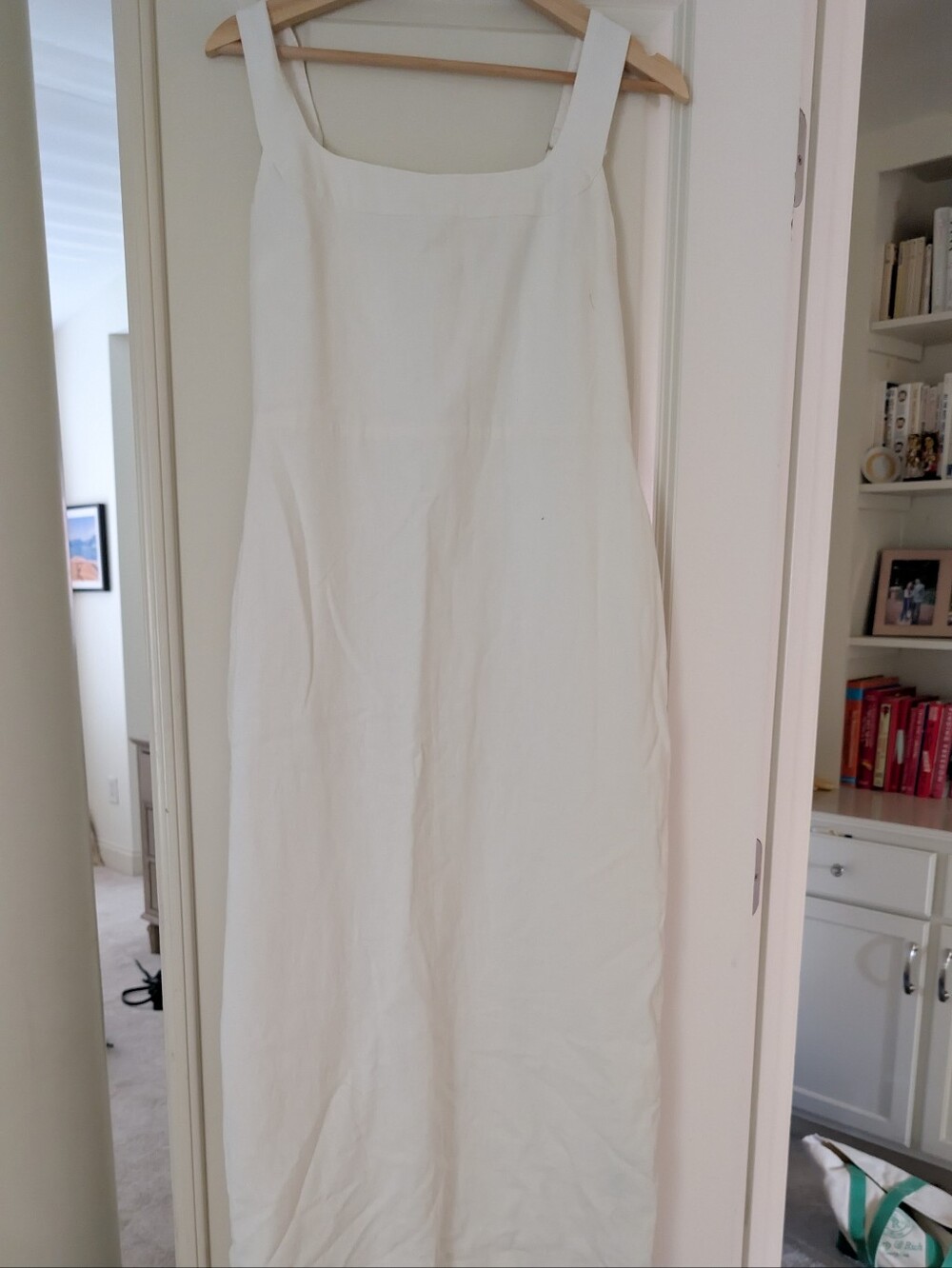 Abercrombie linen-Blend Squareneck Column Midi Dress
